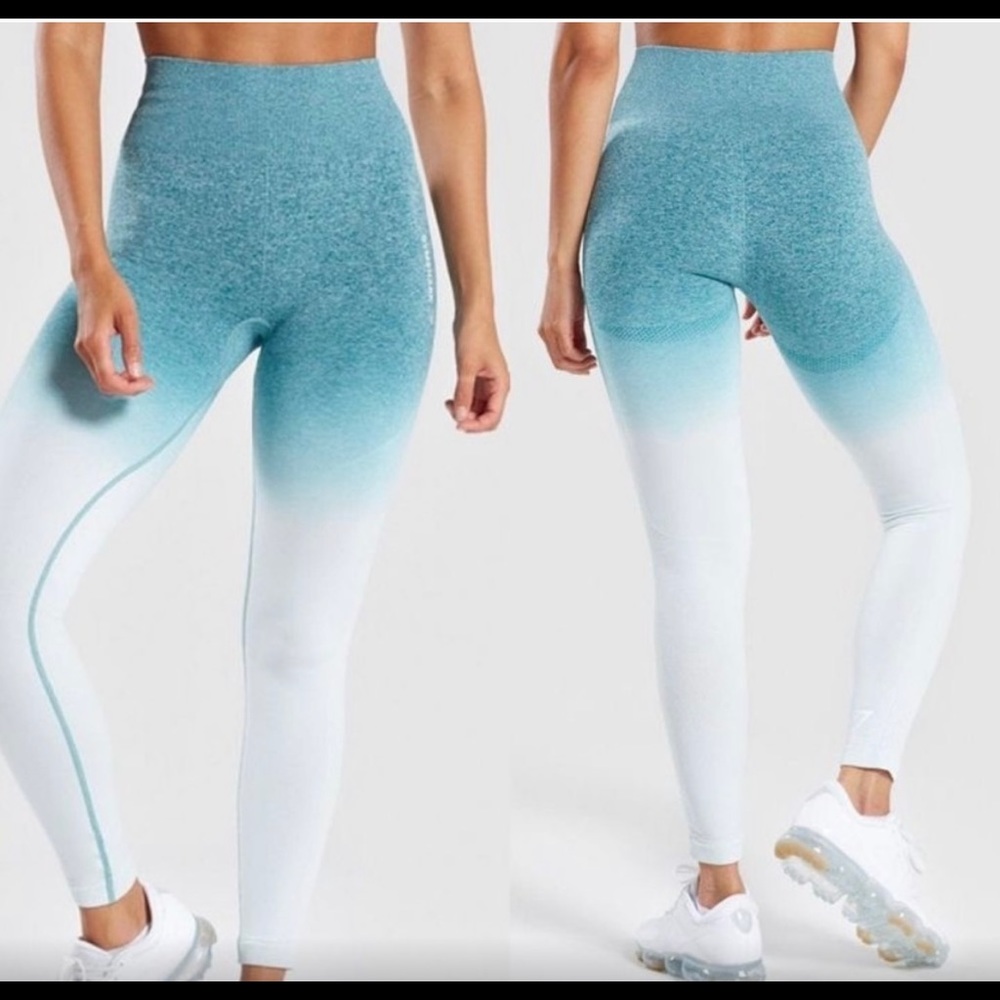 GymShark Adapt Ombré Seamless Legging Marled Teal/Green Small